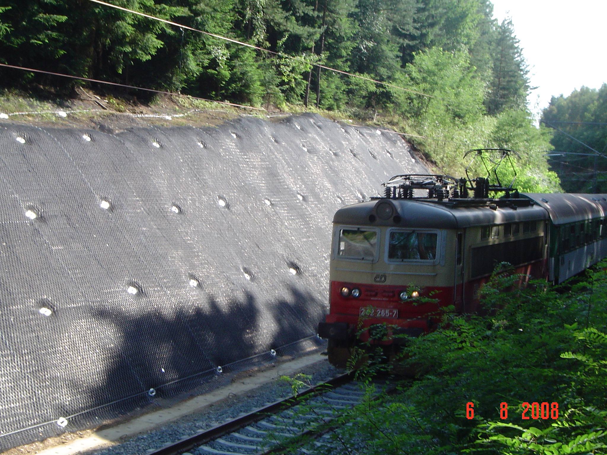 Optimization of the rail route Plzeň - Stříbro, SO 48-33-01 Pňovany - Vranov u Stříbra, Slope stabilization in km 37.280